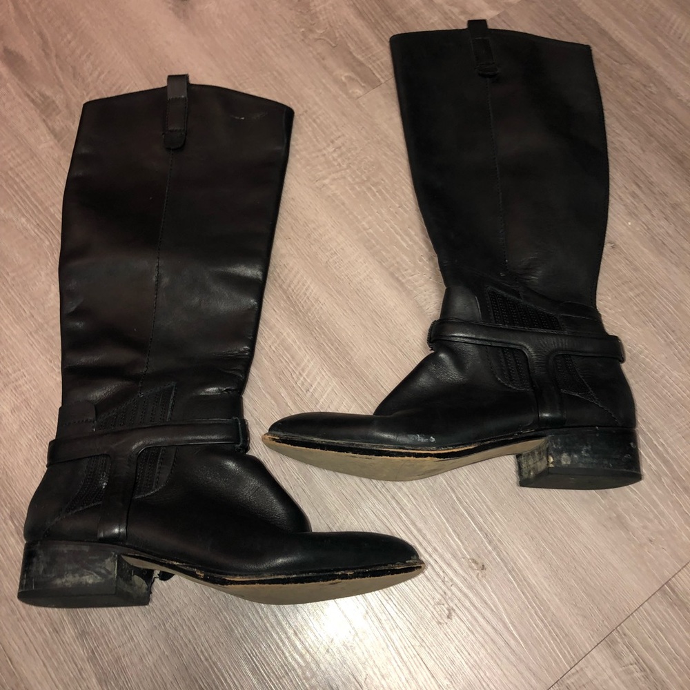 Tall black leather boots!